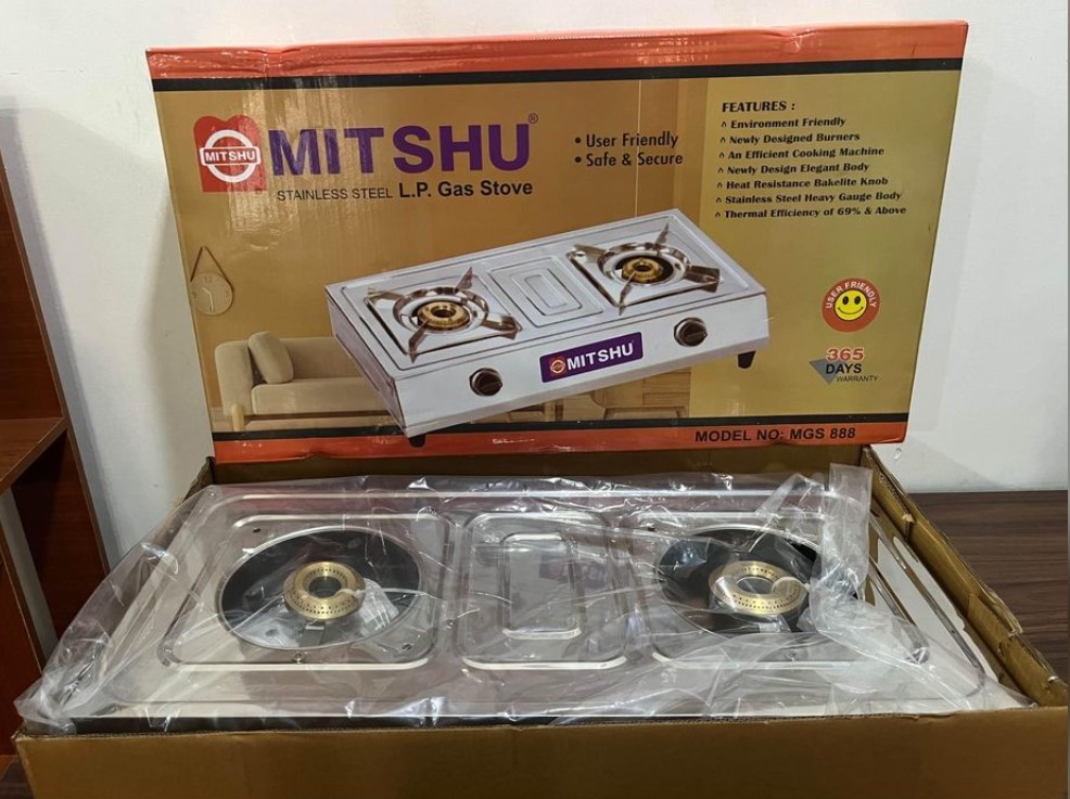 Mithsu Stainless Steel Double Burner Gas Cooker MGS-888