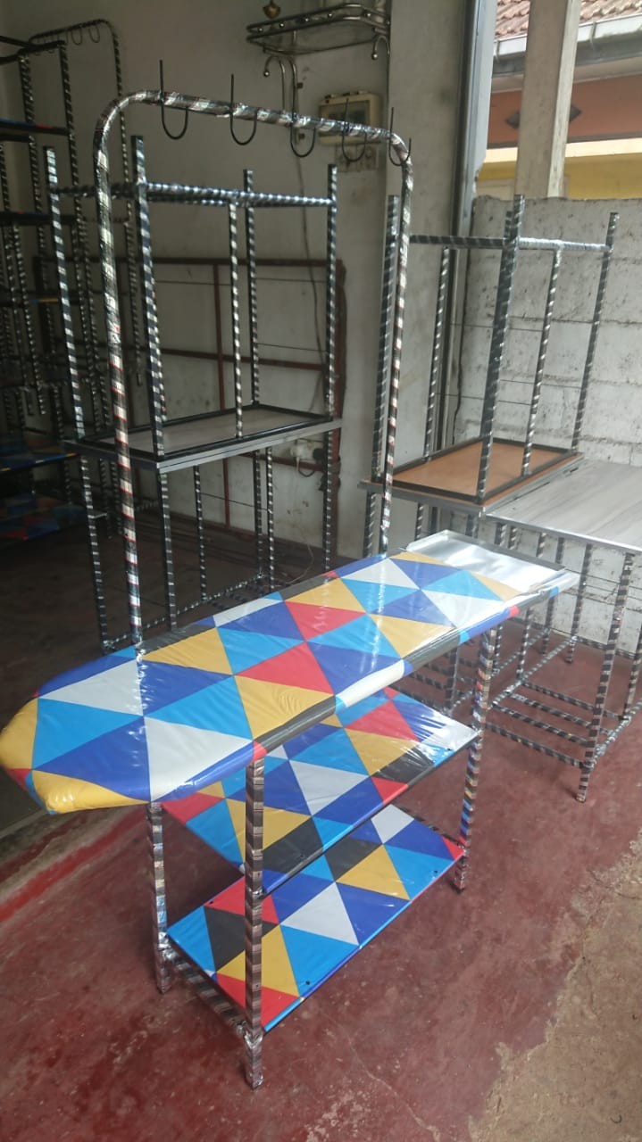 Steel Iron Table With Cloth Rack