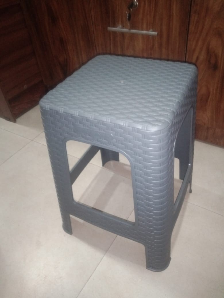 PLASTIC RATTAN STOOL